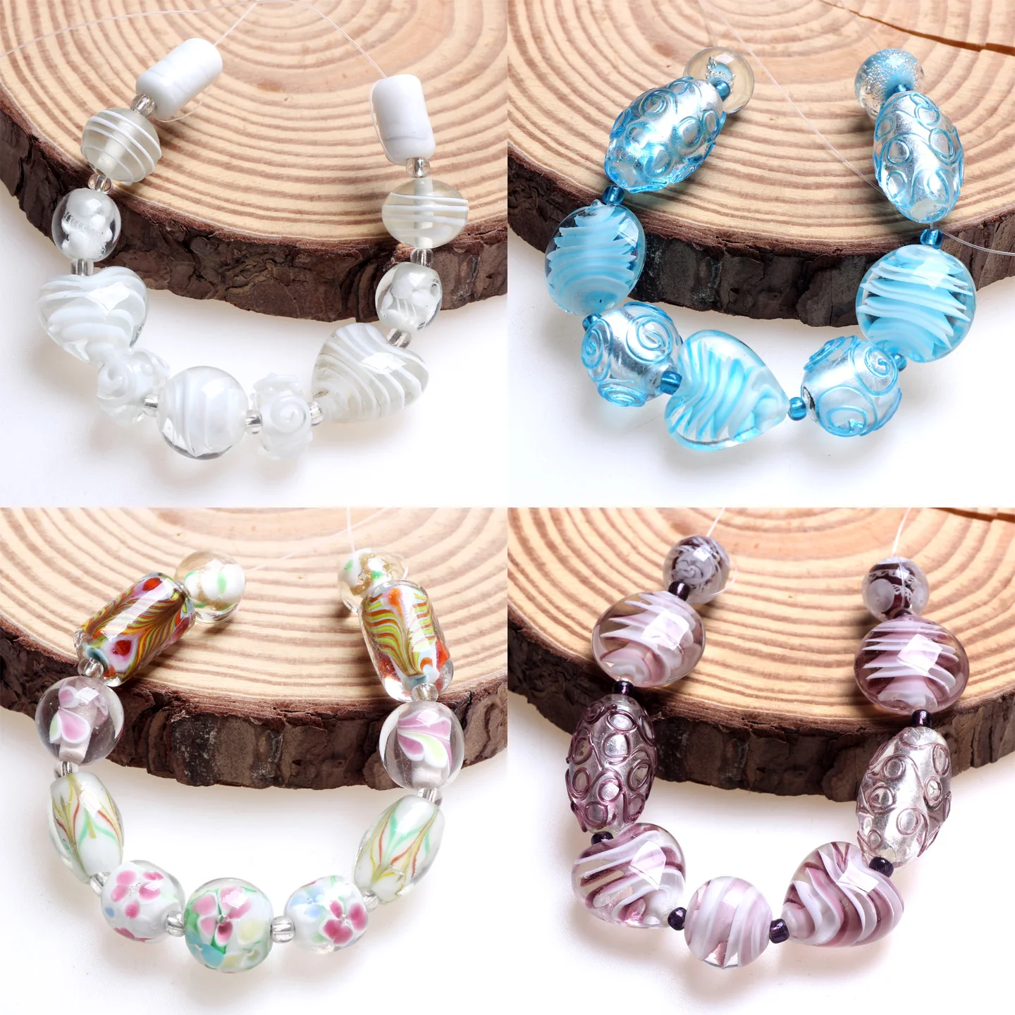 Only 1set!Old 01 Craftsmanship Handmade Romantic Lampwork Glass Loose Beads For Charm DIY Bracelets Jewelry Making Accessories!