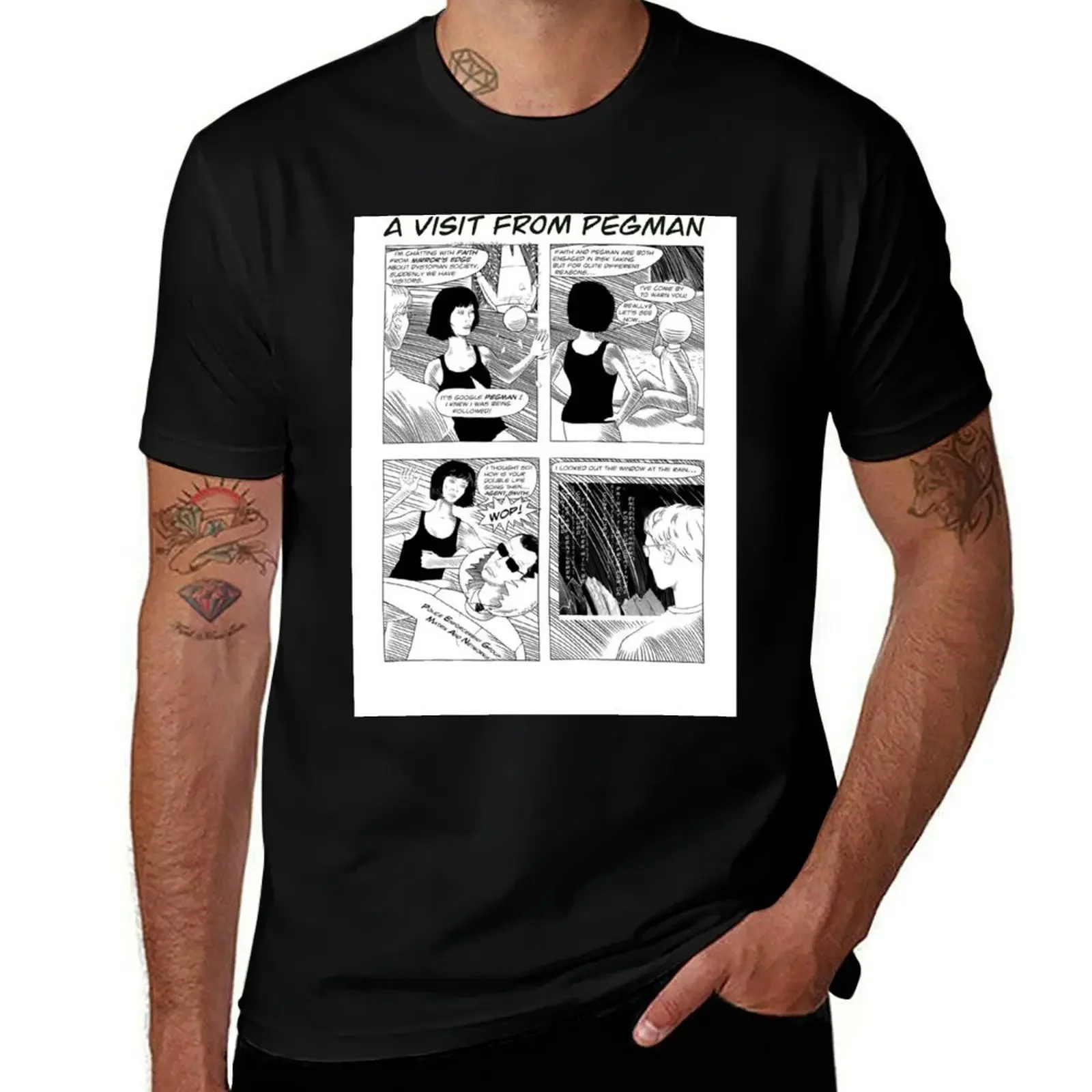 

A Visit From Pegman T-Shirt cotton man t-shirts summer top customs design your own Blouse slim fit t shirts for men