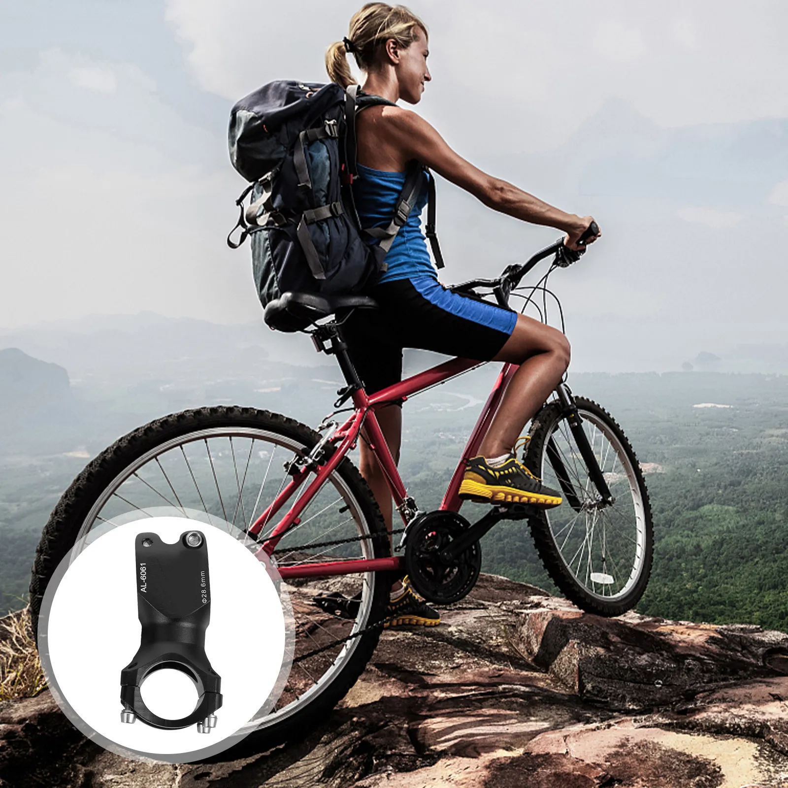 

1Pcs Mountain Bike Stem Zinc Alloy Lightweight Corrosion Resistant 31.8mm Handlebar Diameter 60Mm Length 7 Degree Angle Black