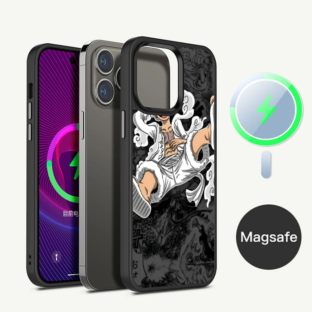 

O-One Anime P-Pieces Luffys For iPhone 15 Pro Max Case 14 Plus 13 12 11 Magesafe Magnetic Wireless Charge Cover