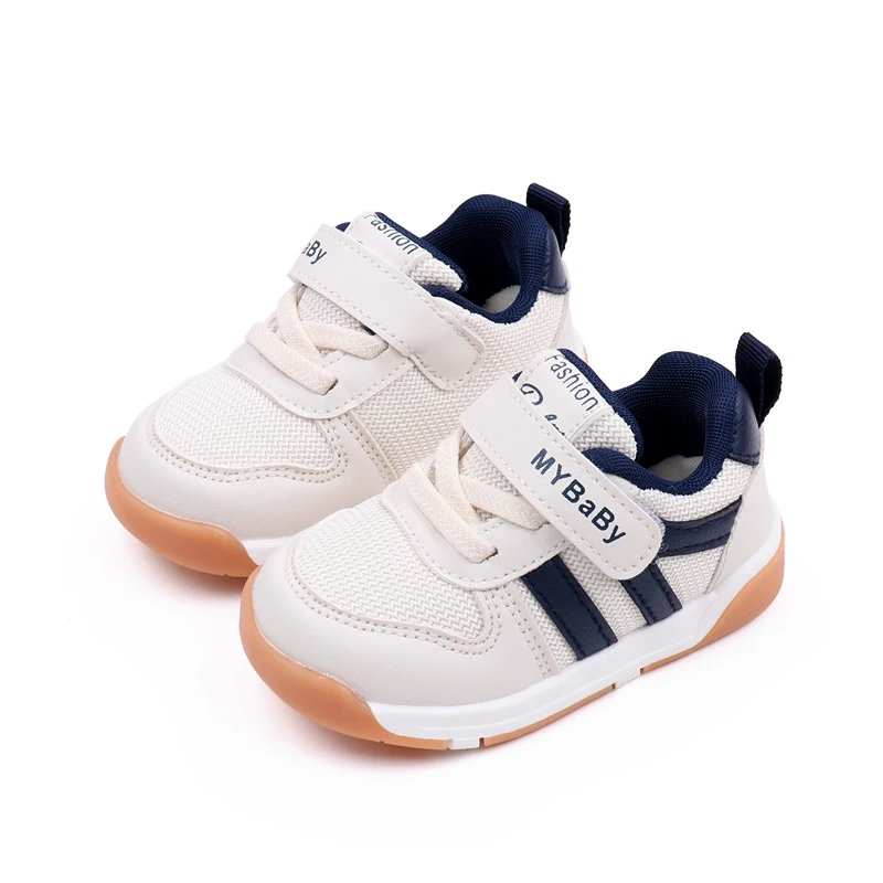 Sneaker causale per bambini primavera e autunno maglia traspirante antiscivolo in gomma di alta qualità e PU morbido per 1-3 anni Toddler NewFashion