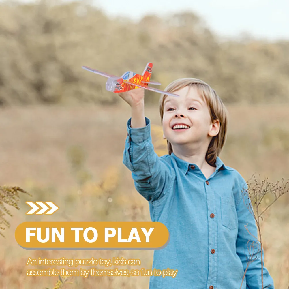 25Pcs Bright Color Airplane Small Throwing Glider Planes Outdoor Kids Aircraft Easy Assemble Airplanes for Kids