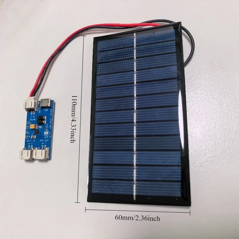 Mini 6V 200MA 1,2W Monokristallines Silizium-Solarpanel mit Solarladegerät CN3065 für 18650-Akku & Handyaufladung – Detail 4