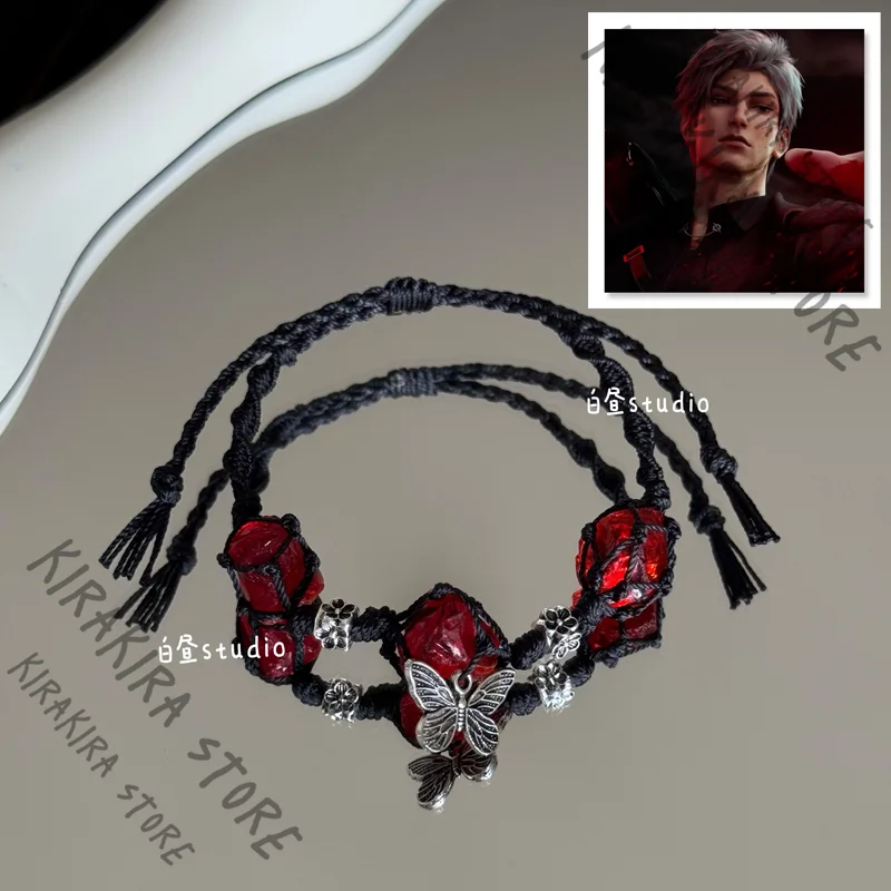 

Love and Deepspace Sylus Hand Knitting Bracelets Natural Stone Woven Rope Handmade Anime Bracelet Handcraft Cosplay Accessories