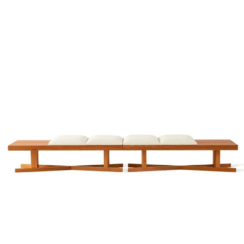 Medieval solid wood sofa stool designer retro clothing store bench