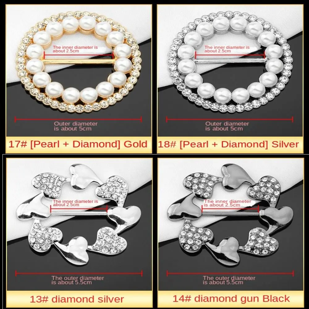 Broches de lujo con perlas para mujer, chal a la moda, Clip para bufanda, ropa de cristal, dobladillo de esquina, hebillas para la cintura, hebilla para bufanda