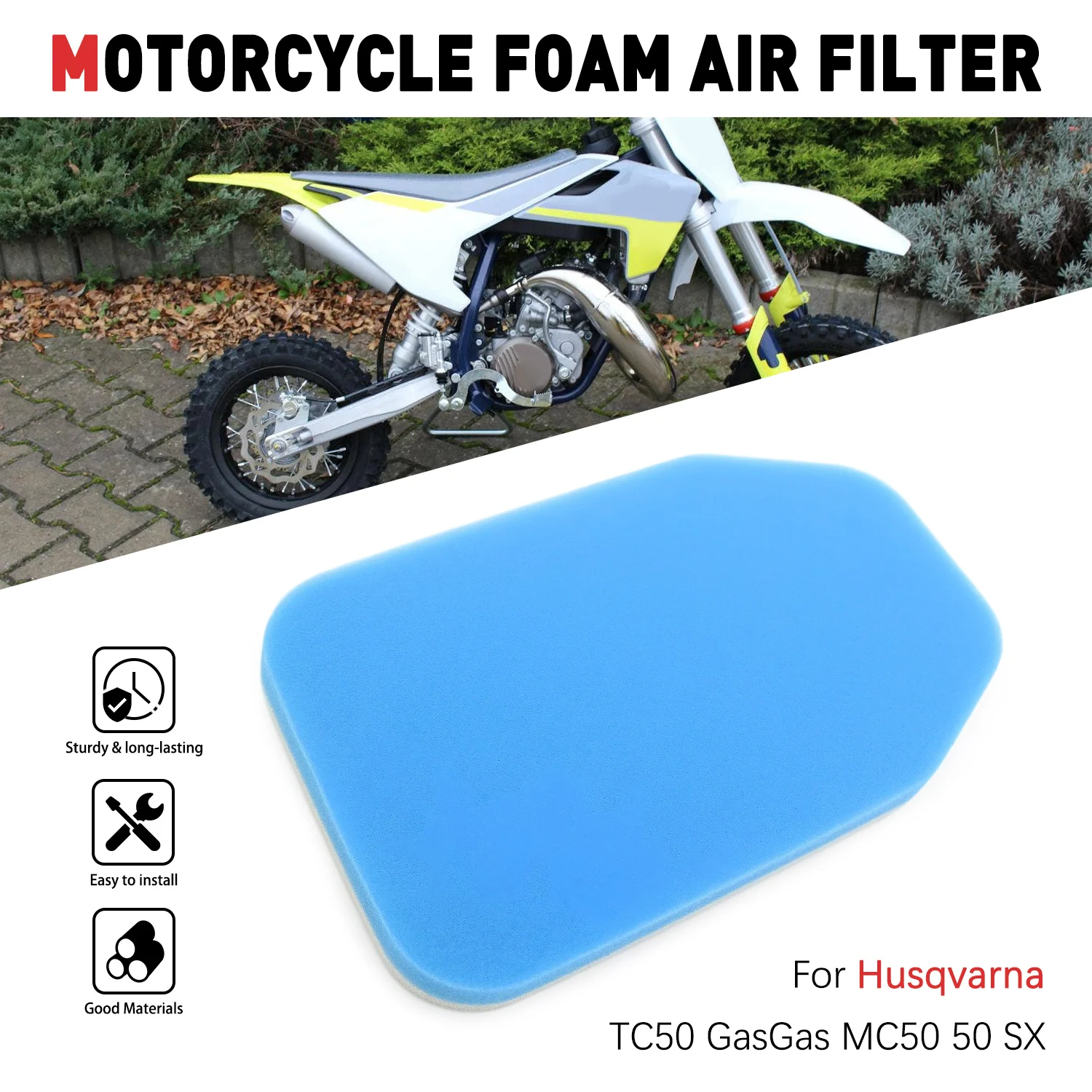 Air Filter Cleaner Element Intake Cotton For Husqvarna TC50 2018-2022 GasGas MC50 2021-2022 50 SX TC 50 MC 50 Accessories Moto