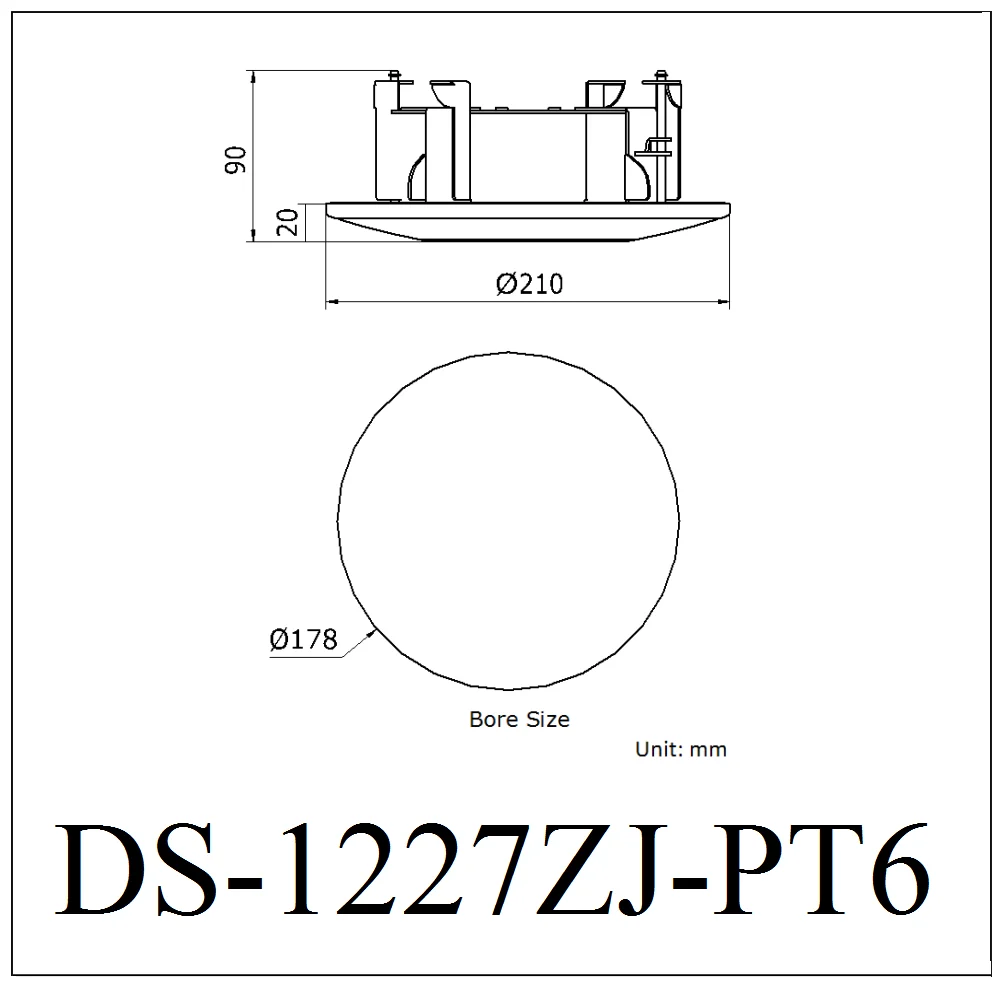 DS-1227ZJ DS-1227ZJ-PT6 in-ceiling mount Bracket for mini PTZ Camera Indoor Embedded Bracket for DS-2DE3304W-DE, DS-2DE3204W-DE