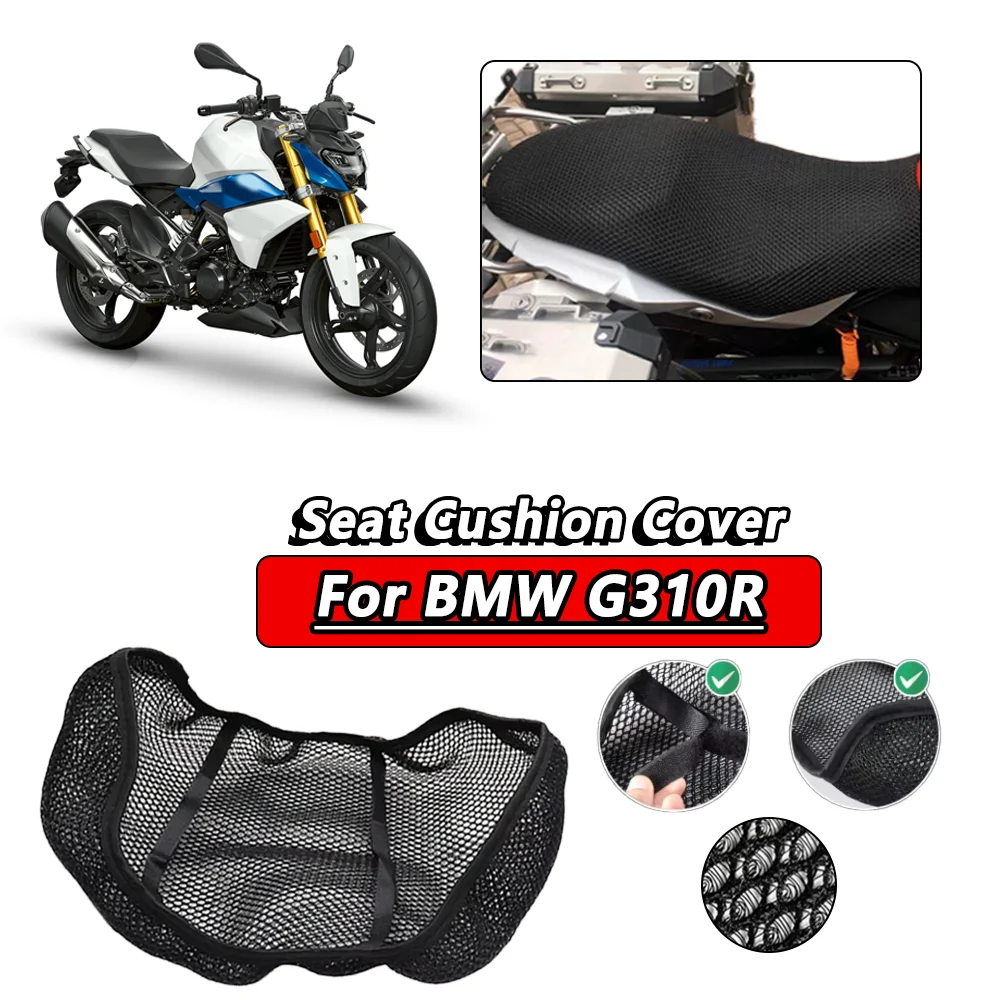 

For BMW G310R G310GS G310 R GS 3D Breathable Mesh Motorcycle Seat Cover Scooter Seat Covers Cushion Anti-Slip Grid Seat Cover