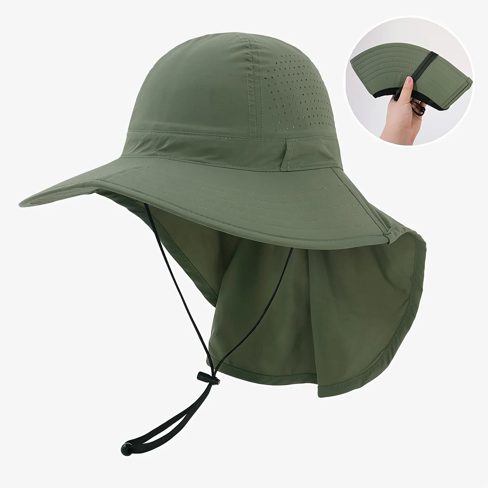 Atmungsaktiver Sonnenschutz-Schal-Sonnenhut für Damen, faltbar, geeignet für Outdoor-Aktivitäten, Wandern, Strandurlaub – Detail 16
