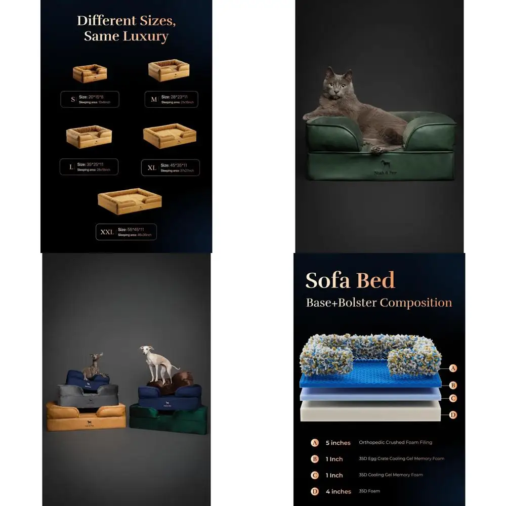 

Orthopedic Eggshell Memory Foam Dog Bed, 20x15x8 Inches, Cooling Gel, Waterproof Washable Cover, Suitable for Small Dogs and Cat