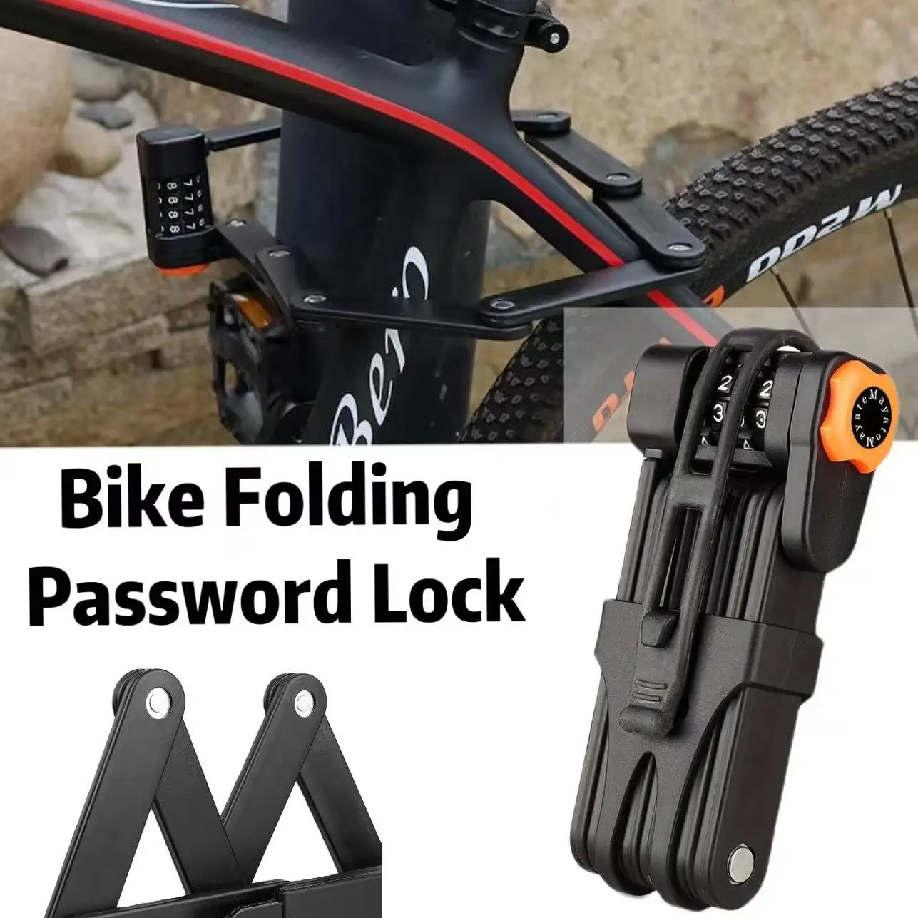 

Велосипедный замок с паролем, противоугонный замок, портативный складной замок, портативный шарнирный складной замок для велосипеда