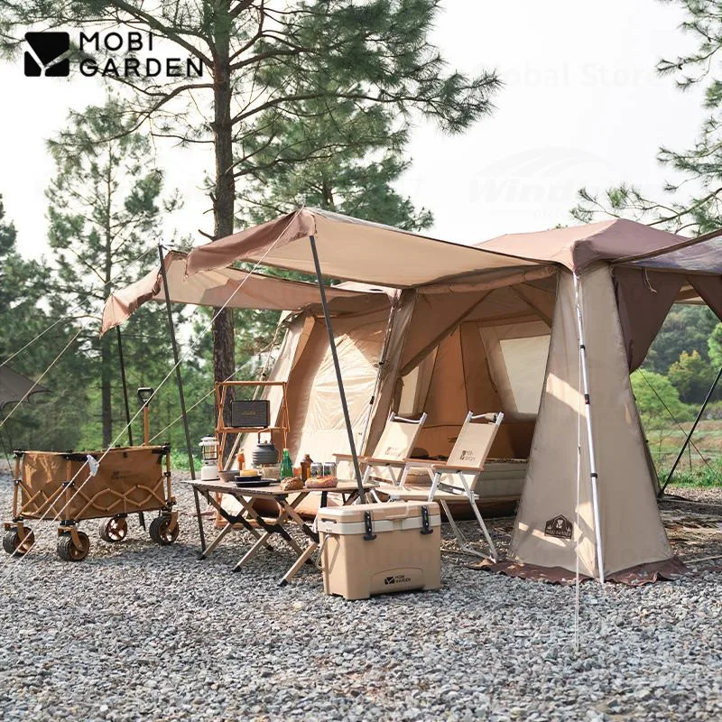 

MOBI GARDEN Camping Holiday13 Automatic Tent Outdoor Family Picnic Windproof One-touch Breathable Mesh Skylight Aluminum Pole