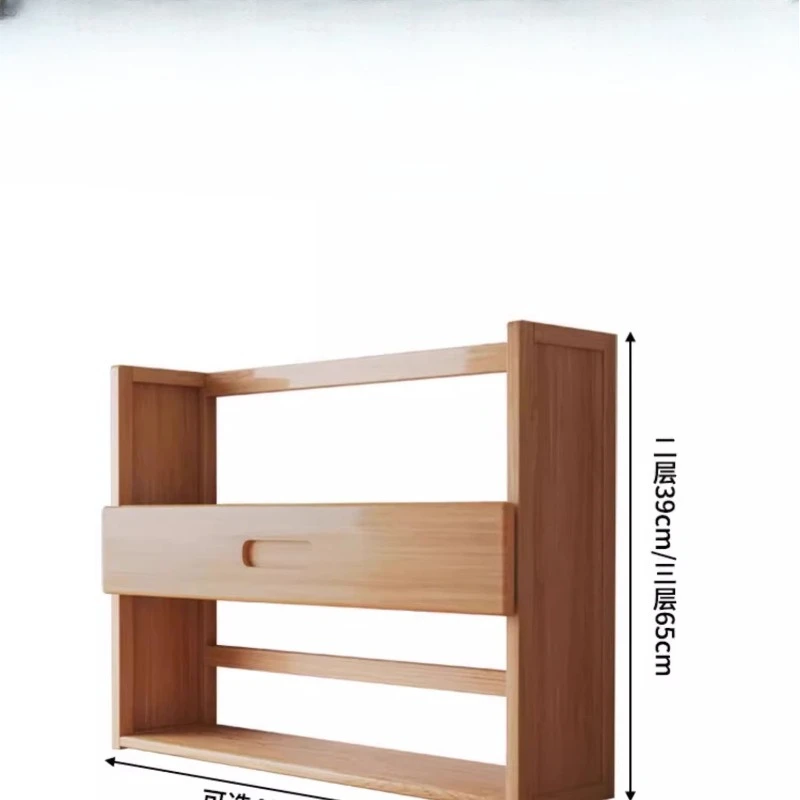 Natural Bamboo Home Desktop Organizer Multi-Tier Window Sill Bookshelf Balcony Storage Cabinet for Living Room