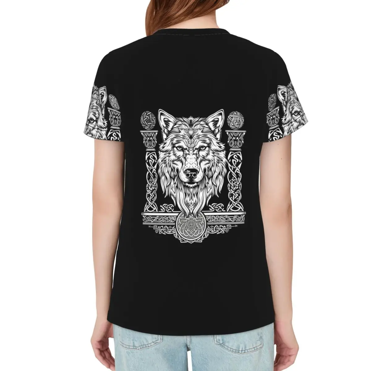 Norse Nordic Viking Celtic T-Shirt Women Short Sleeve T Shirts Round Neck Streetwear Cotton Summer Tees Streetwear