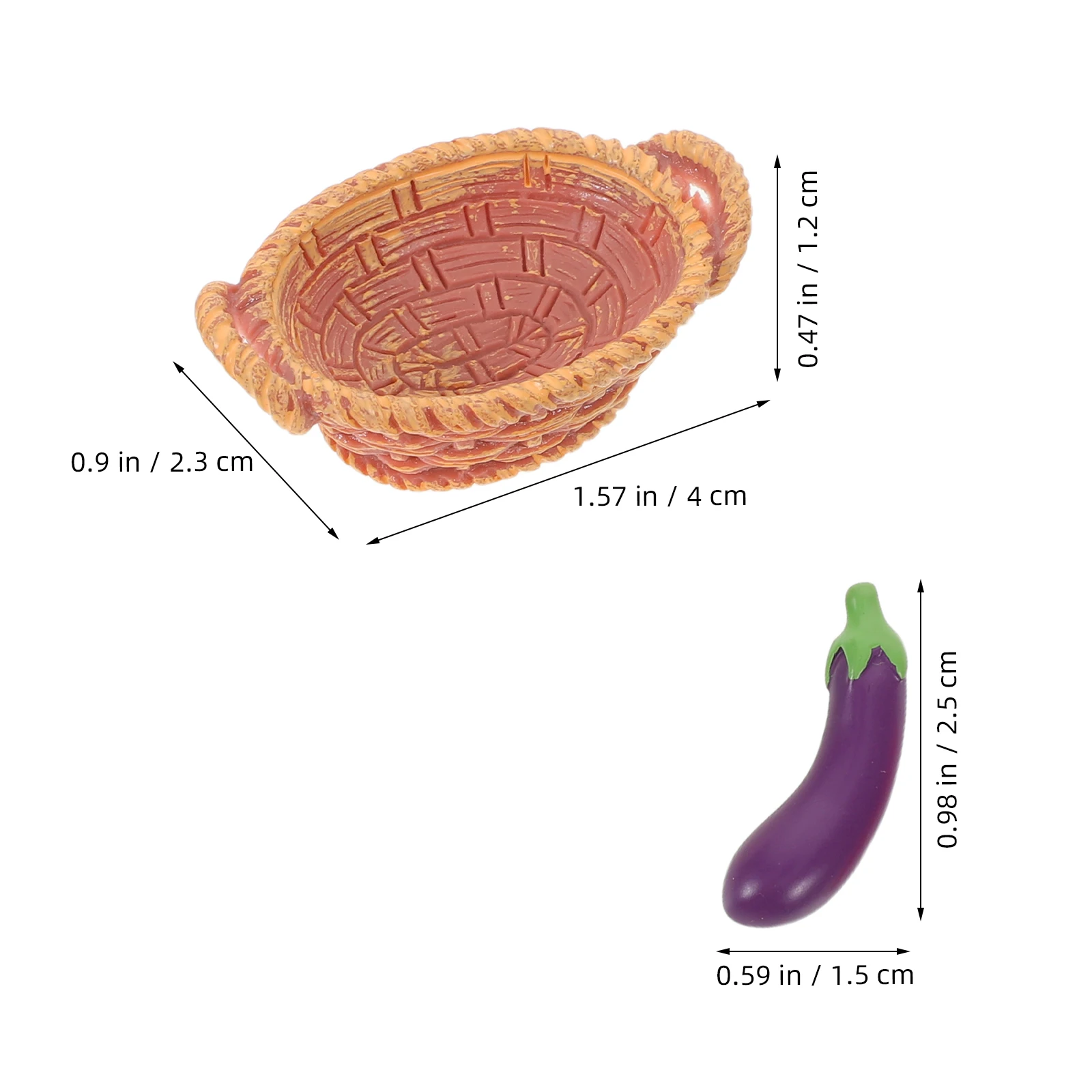 Panier à légumes pour maison de poupée, ensemble de nourriture Miniature, légumes en résine pour scène de cuisine, présentoir d'épicerie, maison de poupée Miniature, 4 pièces