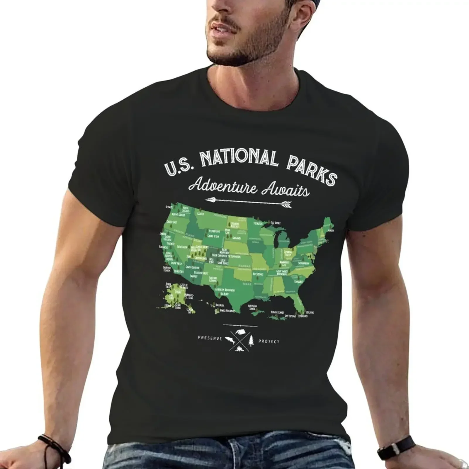 

National Park Map Vintage T Shirt - All 59 National Parks Gifts Men Women Kids T-Shirt cute tops shirts men graphic