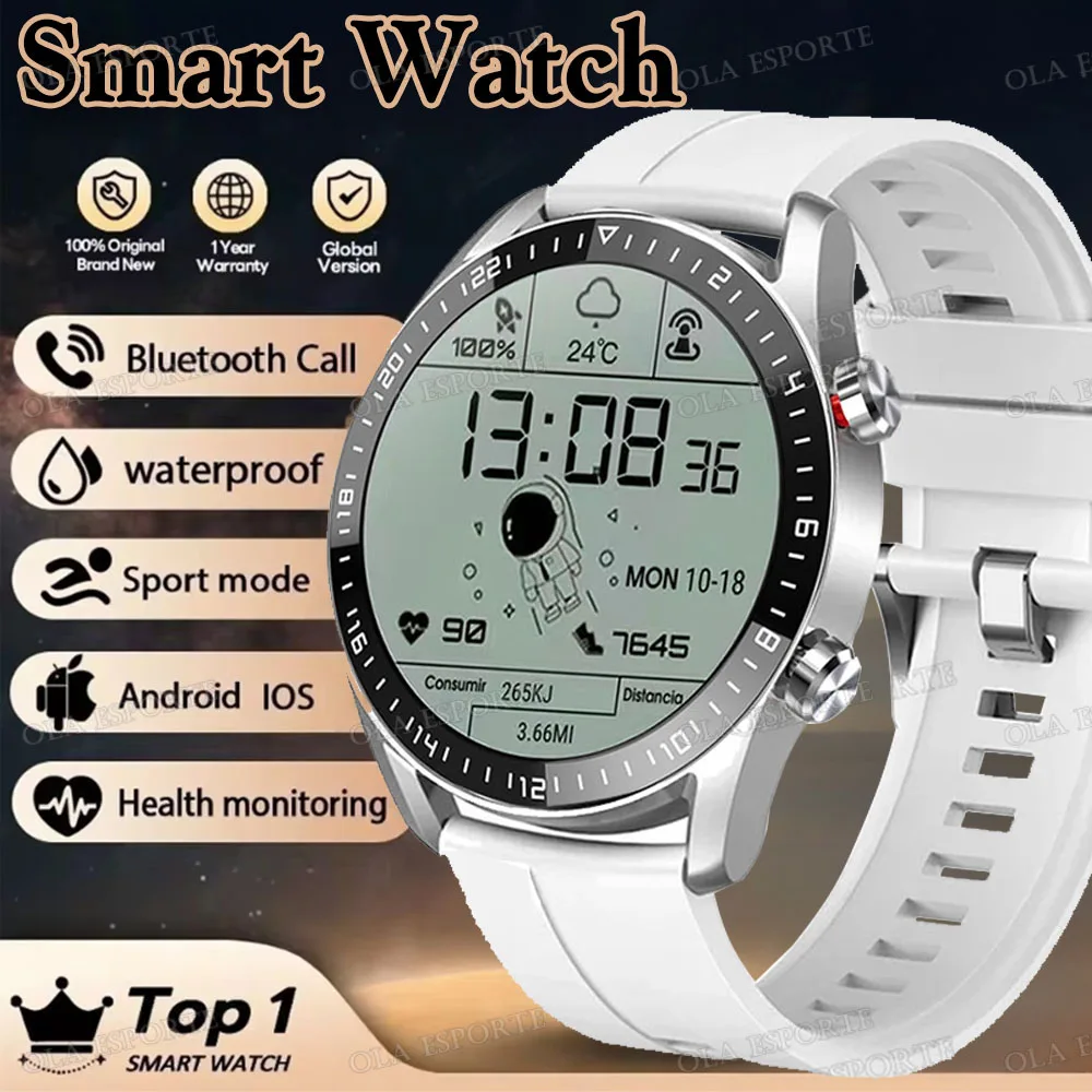 

Смарт-часы для мужчин, Bluetooth-вызов, монитор сердечного ритма, здоровья, AI Voice, водонепроницаемый спортивный GPS-трекер, умные часы для Android IOS