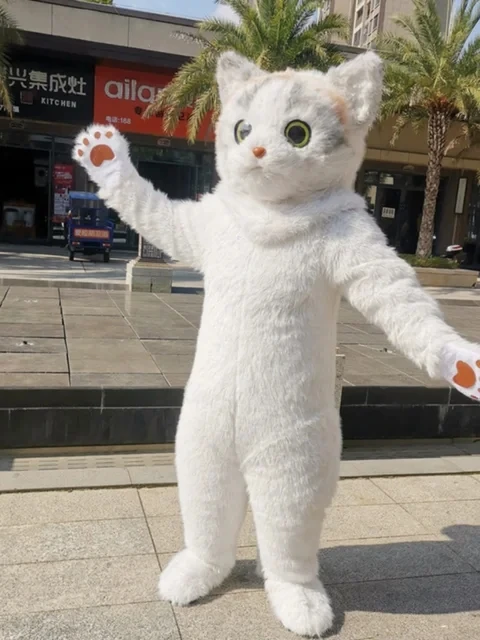 Vendita calda di alta qualità simpatico gatto gonfiabile bambola del fumetto Costume festa di compleanno Cosplay abbigliamento animale mascotte Costume