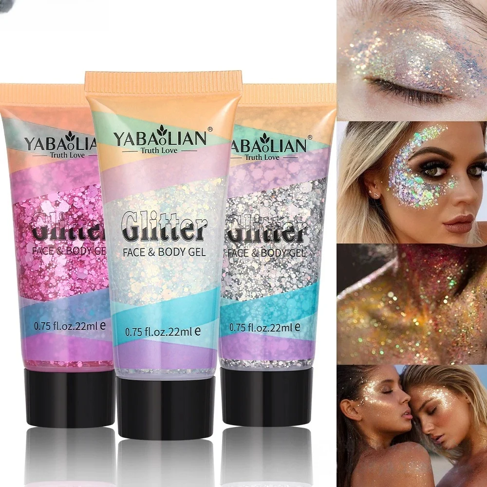 Mermaid Sequin Body Glitter Gel - Long-Lasting Shine for Carnival, Parties, Festival and Stage Performance - Great for Girls