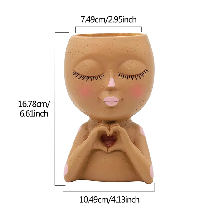 Popular Creative Heart-Hugging Cartoon Character Flower Pot Indoor and Outdoor Decorative Resin Statue Ornament