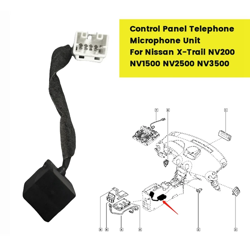 Car Roof Control Panel Telephone Microphone Unit 28336-1SX0A For Nissan X-Trail NV200 NV1500 NV2500 NV3500 283361SX0A