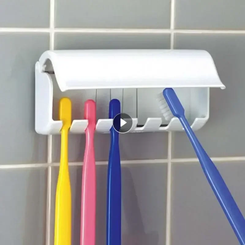 Toothbrush Holder Punch-free Wall-mounted Toothpaste Holder Toothpaste Storage Rack Holders Bath Organizer Bathroom Accessories