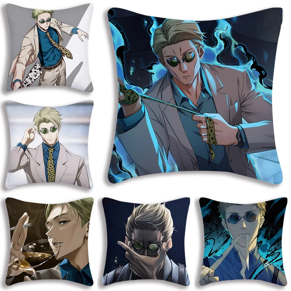 

N-Nanami Kento JujutsuS Pillow Covers Cartoon Sofa Decorative Home Double-sided Printing Short Plush Cute Cushion Cover