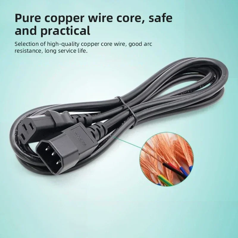 Pure Copper PDU Power Cord C14 to C13 Server Power Cable 1.5M UPS Male to Female Extension Line for Computer Switch Circuit