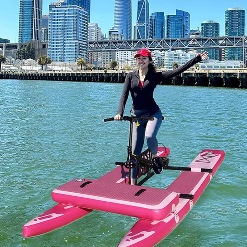 New Arrival Inflatable Water Sport Pedal Bike Boat Double Person Folding Inflatable Sup Beach Water Bike view 6
