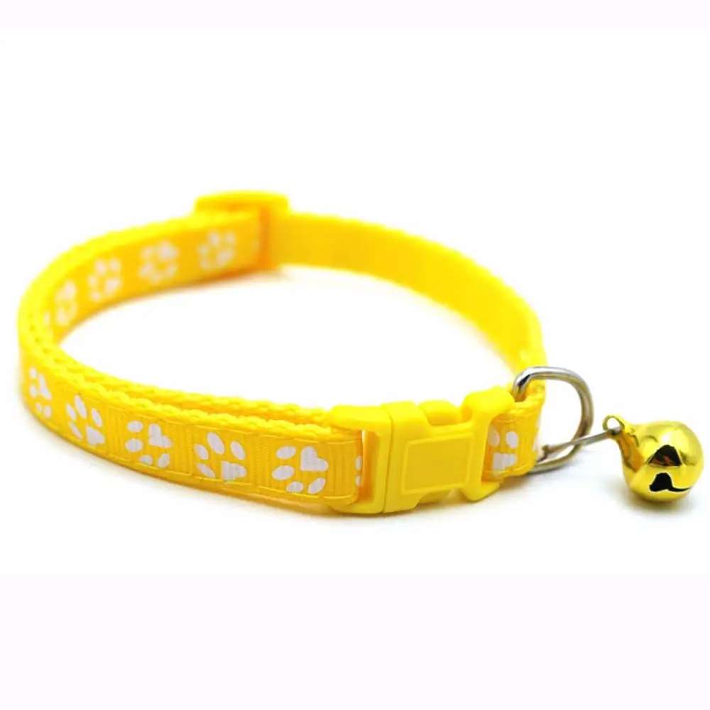 

Adjustable Cute For Puppy Kitten With Bell Cat Paw Print Pet Supplies Grooming Accessories Pet Collar Cat Necklace