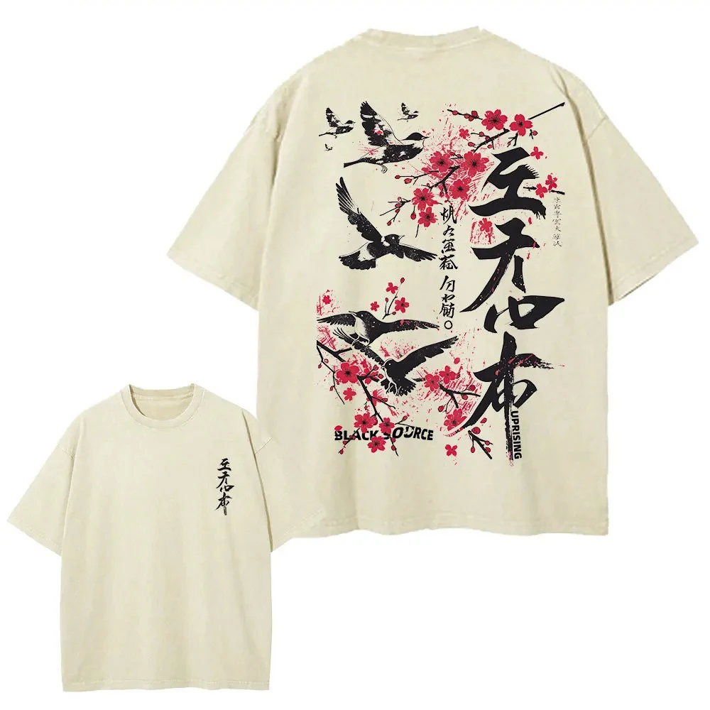 Men's Women's Flower and Bird Print Breathable Polyester Round Neck Topsummer Outdoor Fashiondaily Wear T-shirt Loose Casual
