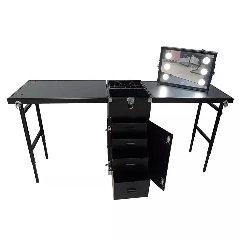 Professional manicure box with lamp Bluetooth portable tattoo embroidery wheel tie rod follow makeup manicure workbench