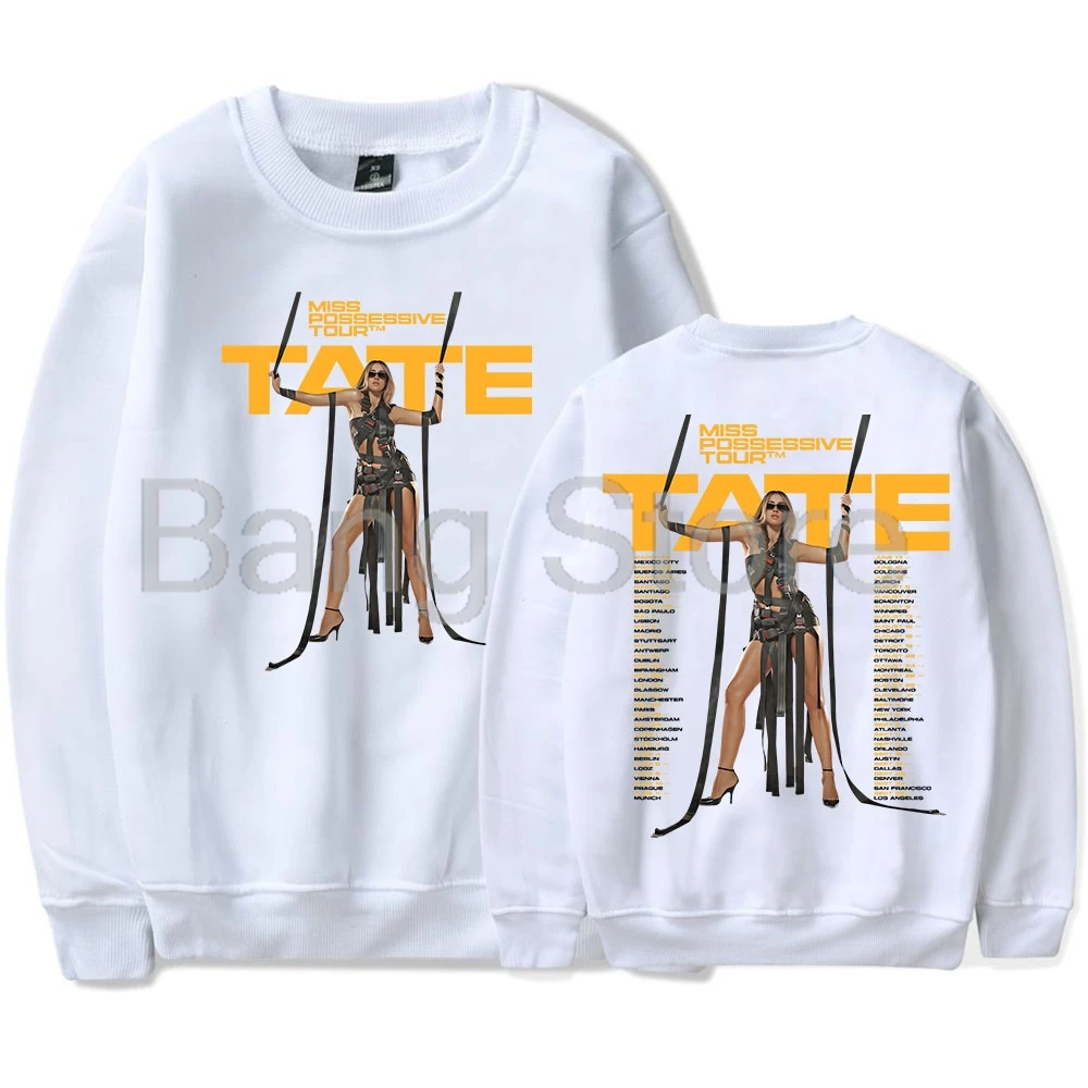 Tate Mcrae Miss Possessive Tour Felpe con o-collo Donna Uomo Manica lunga Moda Pullover Abbigliamento unisex