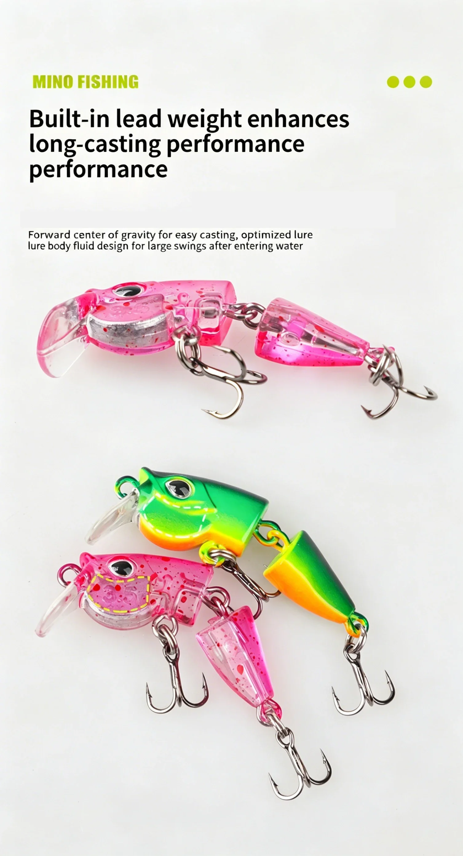 Ultraleichter Gelenk-Minnow-Köder 42mm Langsam Sinkend Natürlicher Schwimmköder 2,5g 3,5g für Bach- und Flussangeln Forellen Barsch Weißfisch Köder – Detail 10