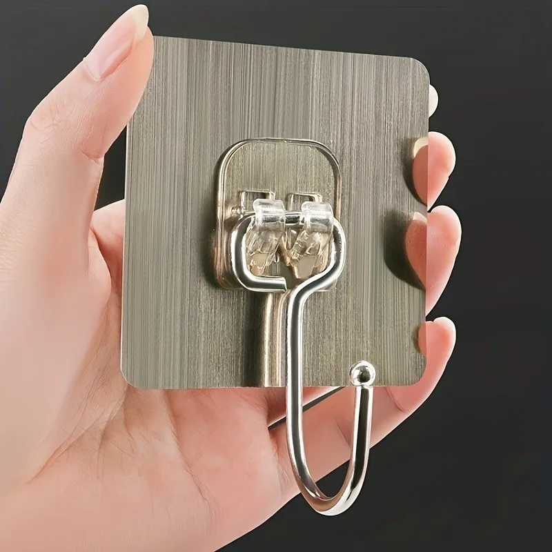 5 Stück Starke Große Haken Mehrzweck-Selbstklebehaken Hochbelastbare Wandhaken für Schlüssel, Handtücher, Badezimmer, Küche und Zuhause – Detail 2
