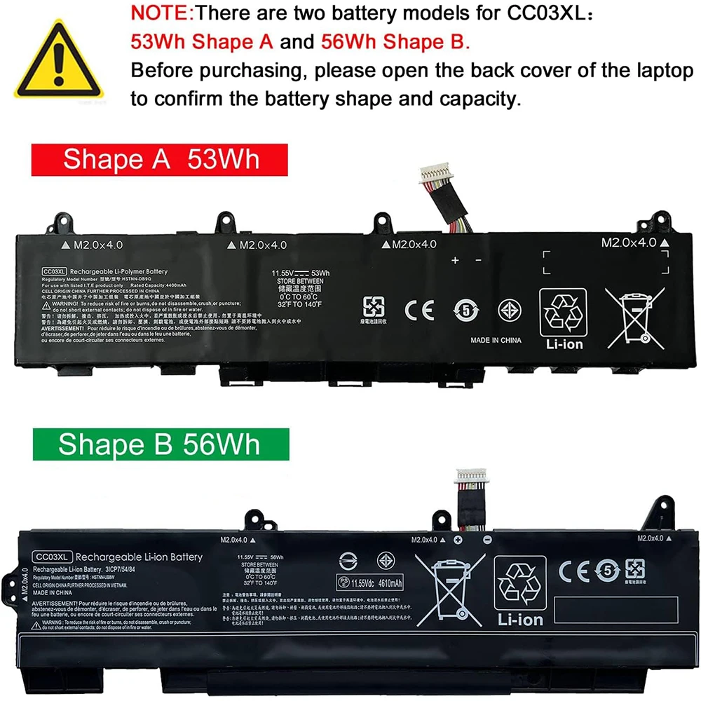 CC03XL Battery for HP ZBook Firefly 14 G7 G8 EliteBook 830 835 840 845 G7 G8 Probook 635 Aero G7 G8 Series L77608-421 L78555-005