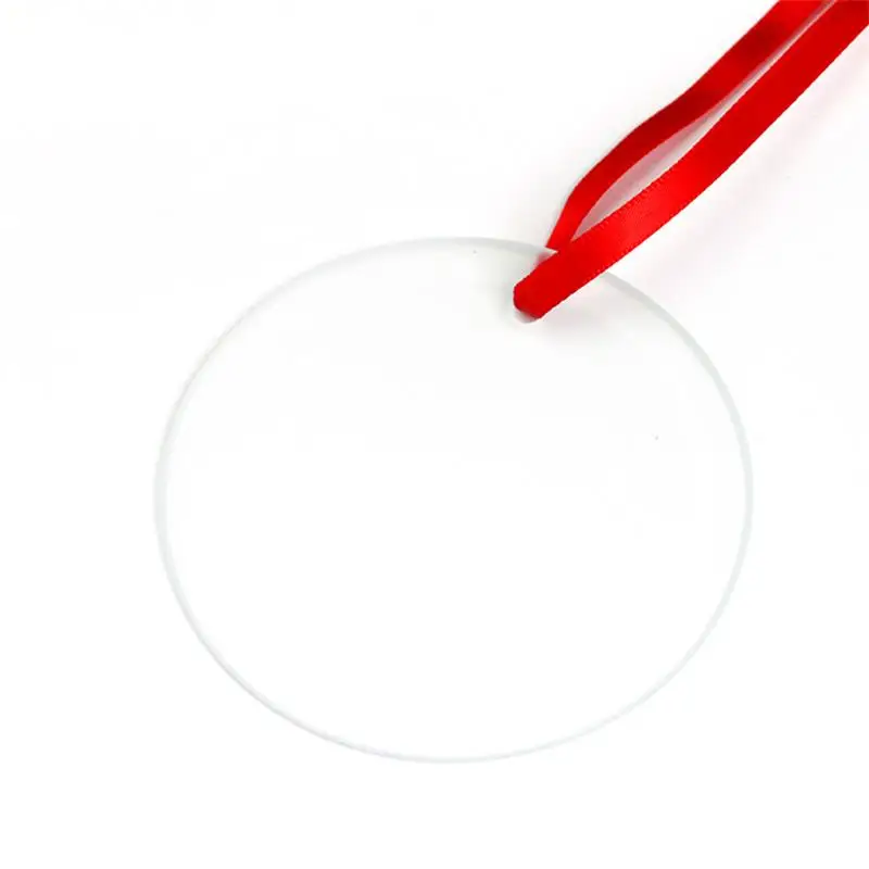 50 Sublimation Blanks Glass Pendant Christmas Ornaments 3.5inch Single Side Thermal Transfer Ornament Festival Decore Customized