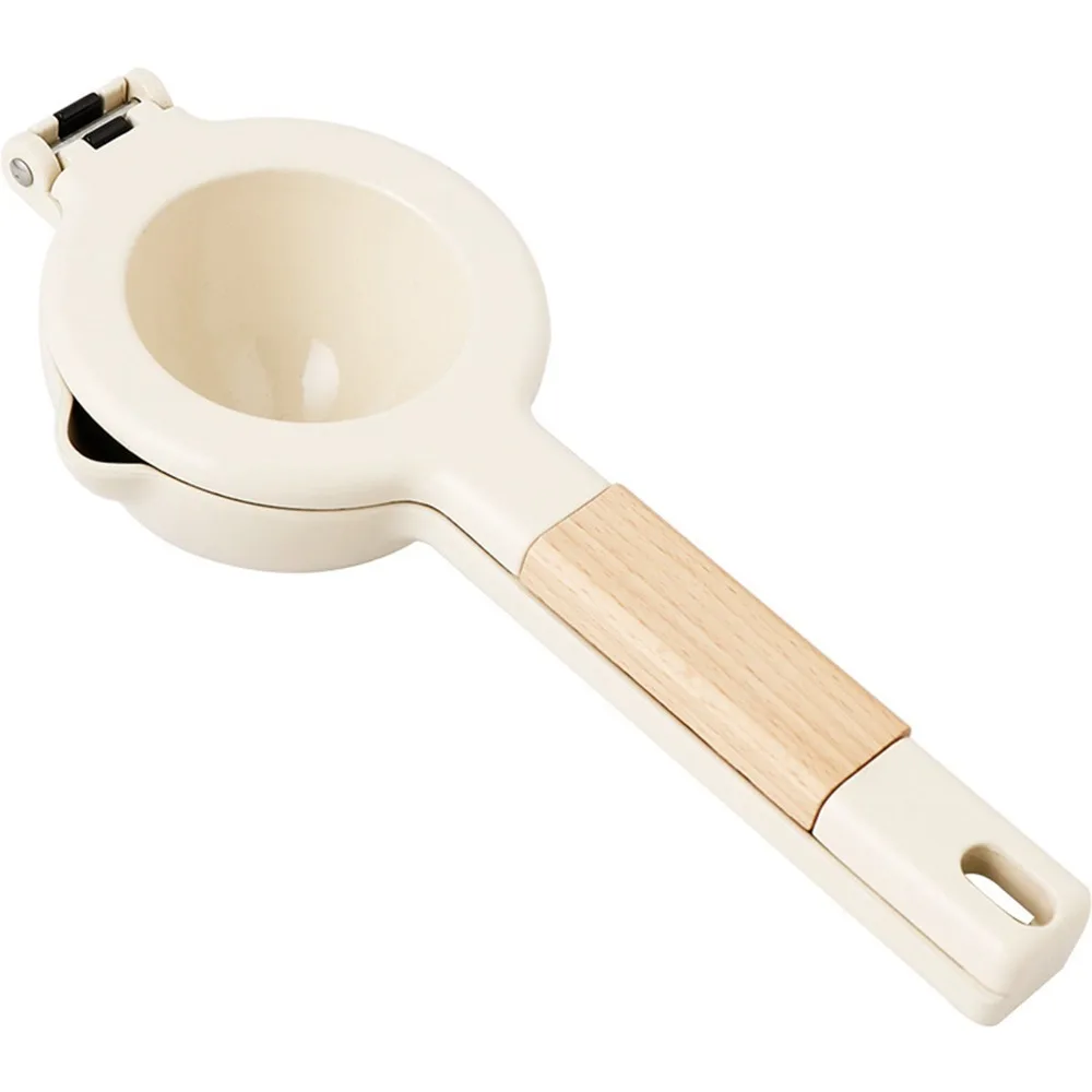 Zinc Ally Wood Handle Citrus Juicer Ergonomic Design White Manual Juicer Portable Size Easy Clean Fruit Press Juicer
