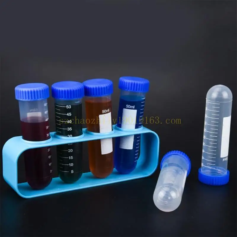 62KA 3Pcs Clear 50ml Centrifuge Tubes Set with Graduated Scale Anti-leaking Screw