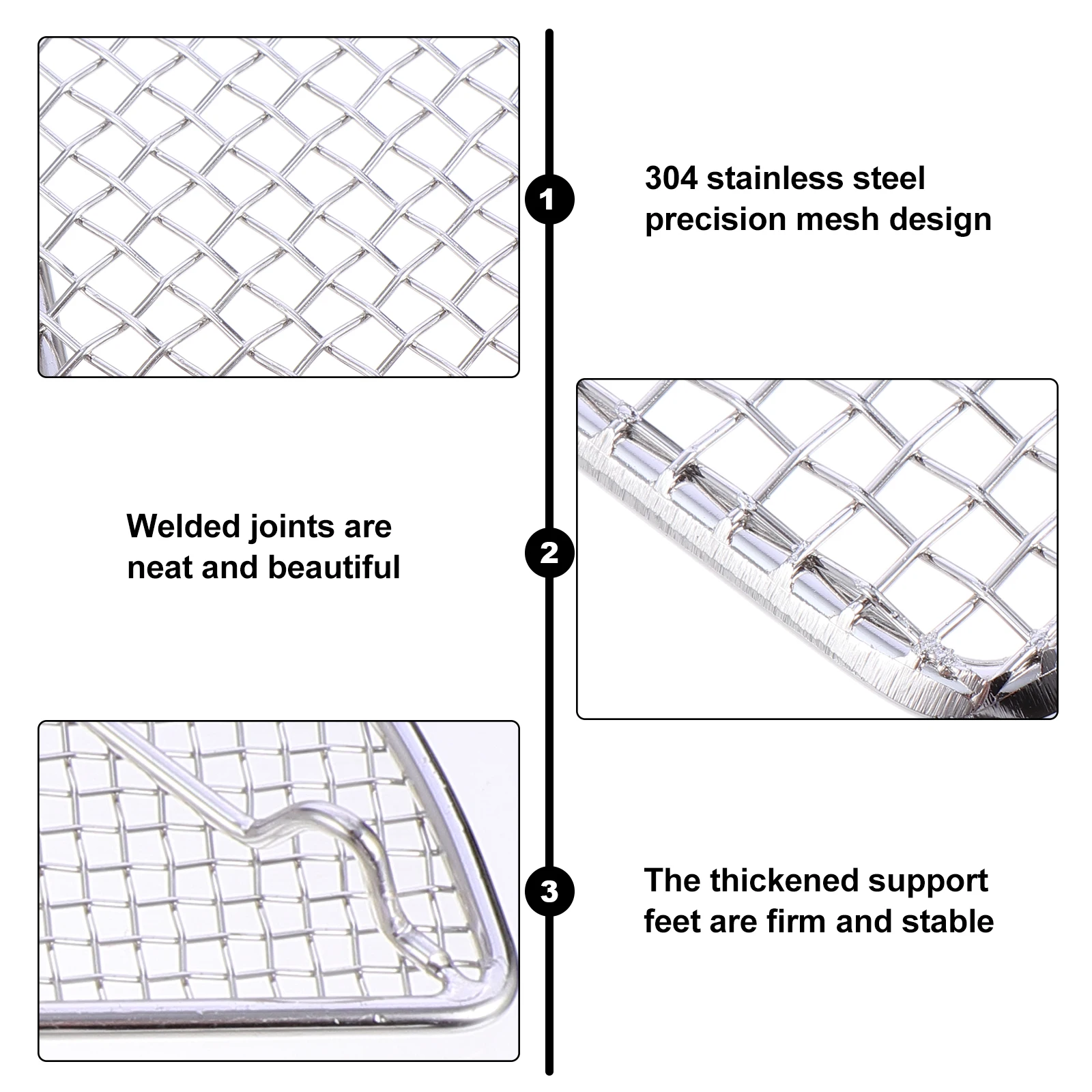 

2 Pcs Griddle Accessories BBQ Net Oil Barrier Grill Essential Mats Mesh Silver Barbecue Wire