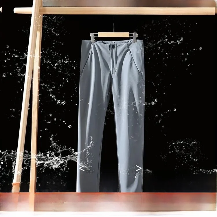 

Fce Lined Men's Soft ell Pants Autumn Winter Straight Leg Casual Trousers Anti-Deformation id Velvet Bla Tech Jeans