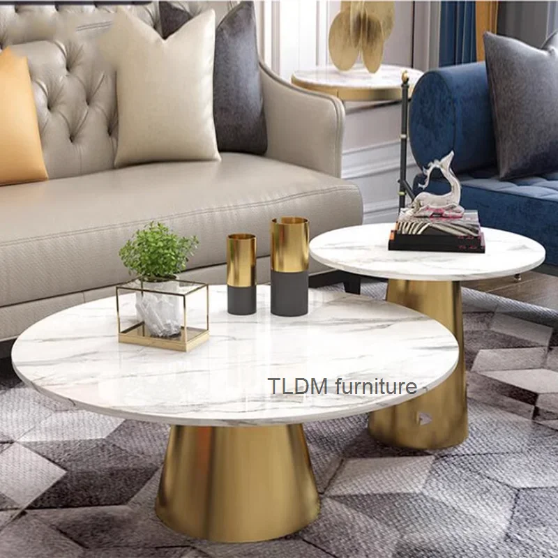 

Modern Design Coffee Tables Luxury Nordic Premium White Side Table Marble Effect Legs Metal Table Basse De Salon Home Furniture