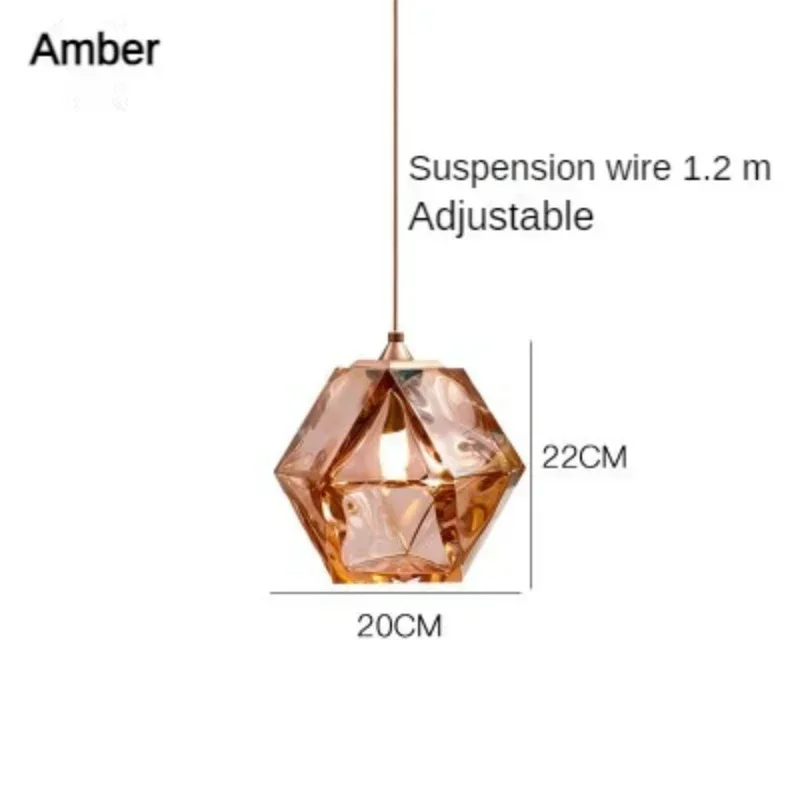 Nordic Postmodern Minimalist and Personalized Creative Glass Bar Coffee Shop Single Head Dining Table Home Decoration Chandelier