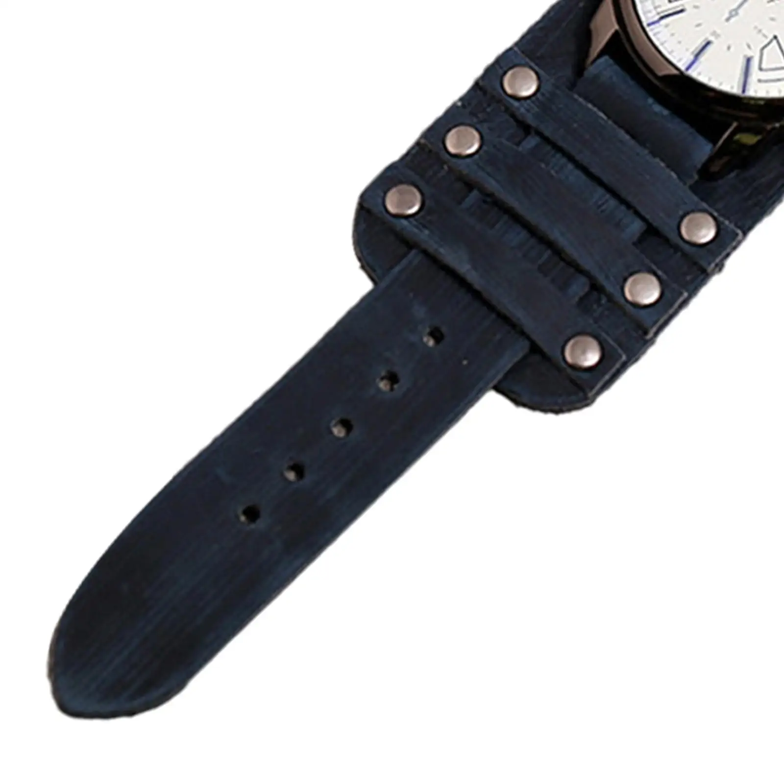Men Genuine Cowhide Leather Watch Bracelet Wide Retro Strap Wristwatch Punk Vintage Cuff Accessory