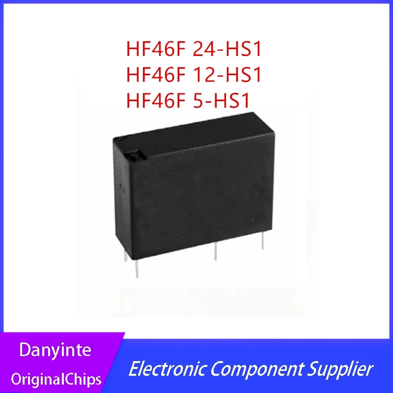 New 10Pcs/lot HF46F 24-HS1 HF46F-24-HS1 HF46F-5-HS1 HF46F 5-HS1 HF46F-12-HS1 HF46F 12-HS1 5A 250VAC 4Pin