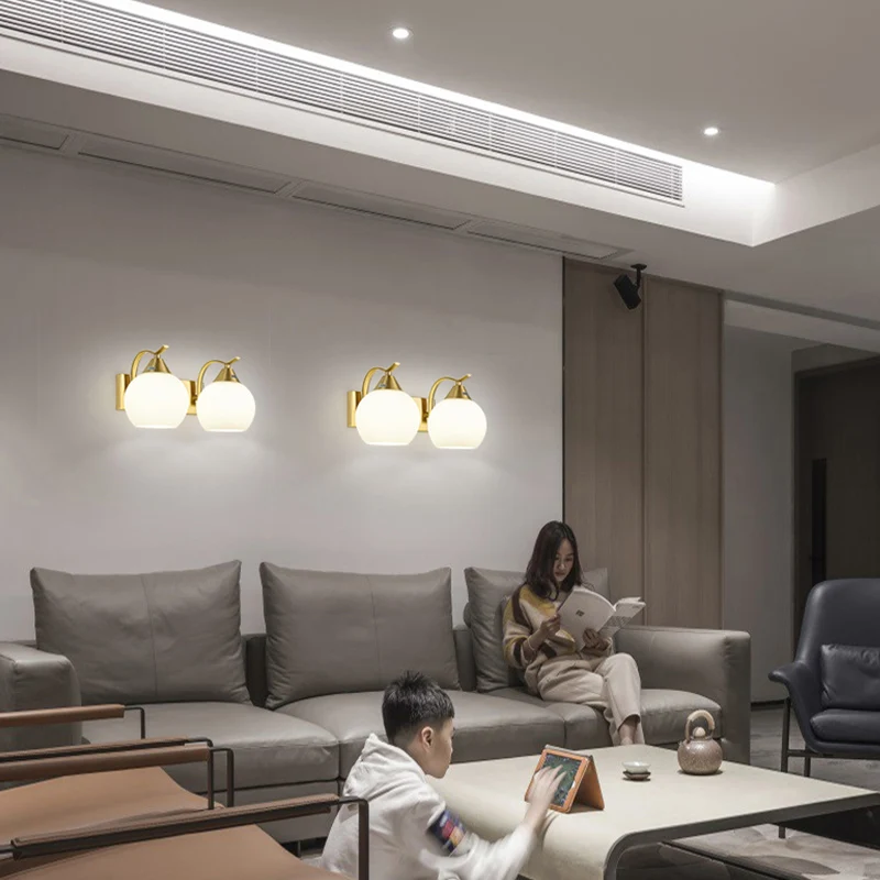 

Современный Простой Настенный Светильник Из Цельной Меди Для Отеля, Виллы, Прихожей, Спальни, Прикроватный Настенный Светильник