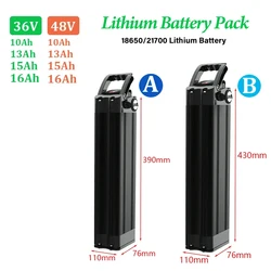 18650 Battery Pack for 36V/48V 10Ah 13Ah 16Ah 800W 500W Motor Lithium ion Silverfish 21700 Battery Pack High Quality Battery