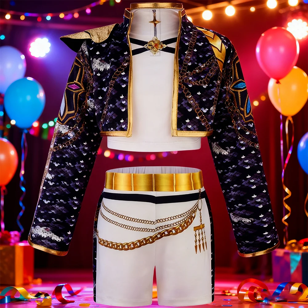 

Christmas Costume Halloween Party K-Pop Demon Hunter Rumi Cosplay Girl Princess Dress Up Girls Concert Idol Clothing Carnival