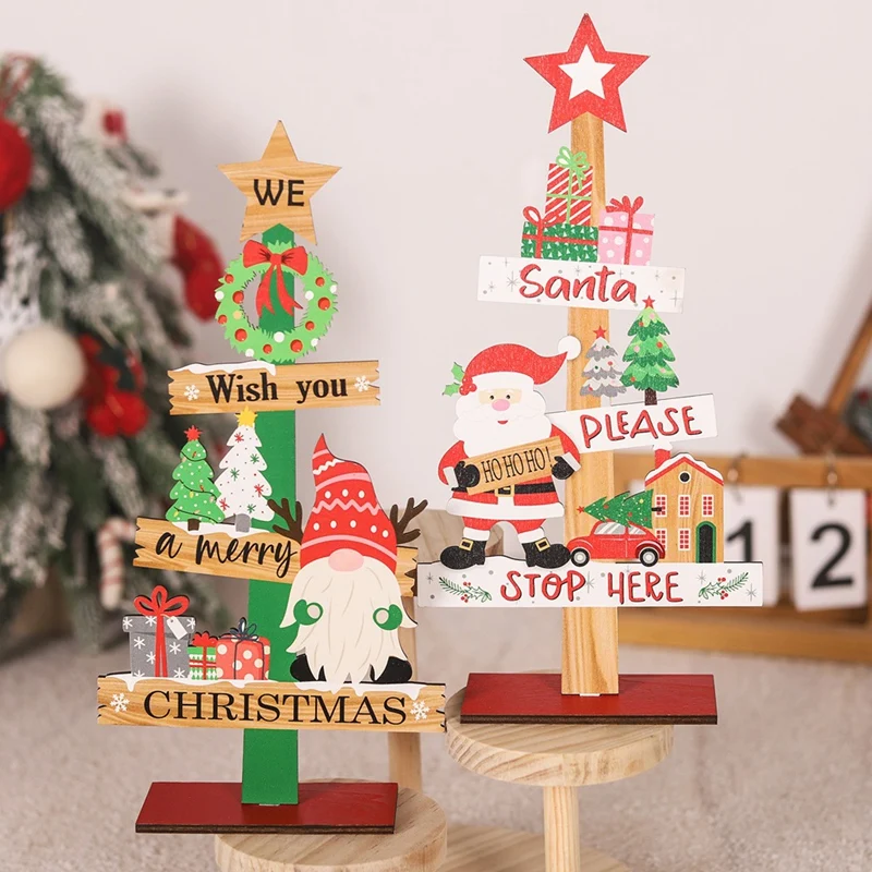 3 pezzi albero di natale babbo natale decorazione fai da te segni di natale in legno targa decorazione natalizia